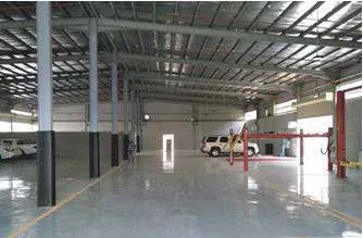 Completed steel framed workshop and covered parking structure