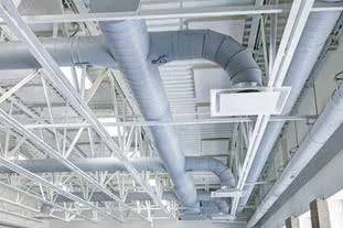 Insulated ductwork and steel framing installed inside a plant room